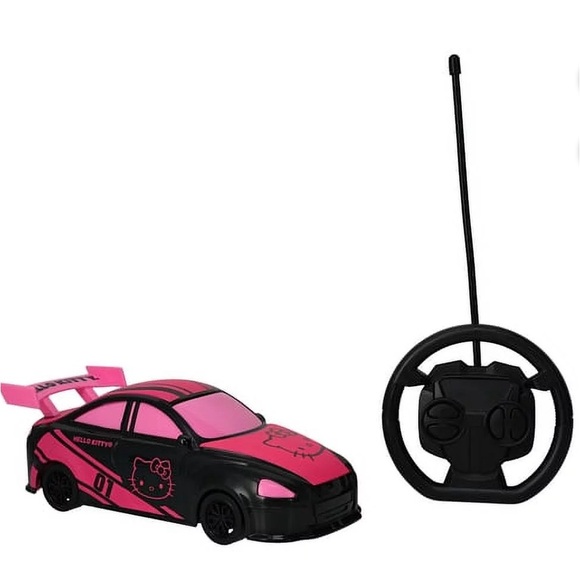 Hello Kitty Remote Control Racing Car Black Pink 27MHz - Picture 2 of 5